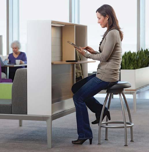 Whether it s lounging to calm nerves, perching on a stool at a media kiosk to access information or finding a place to use a laptop, choices give people more control over