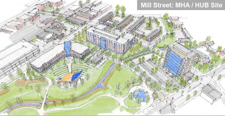 MILLS MEMORIAL HOUSING COMPLEX: The City and the Meriden Housing Authority are working together to develop a plan to replace 140 Mills units with up to 500 mixed income units in mixed use