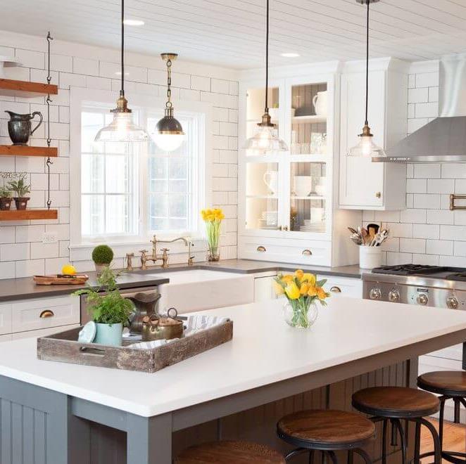 HOW ABOUT OPEN SHELVING? Open shelving made from reclaimed is also very popular in simple farmhouse kitchens.
