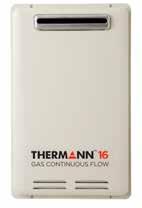 CONTINUOUS FLOW 5* HOT WATER SYSTEMS The Thermann 5* Gas Continuous Flow system heats water as it flows through a coiled pipe around a gas burner, which means you ll never run out of hot water.