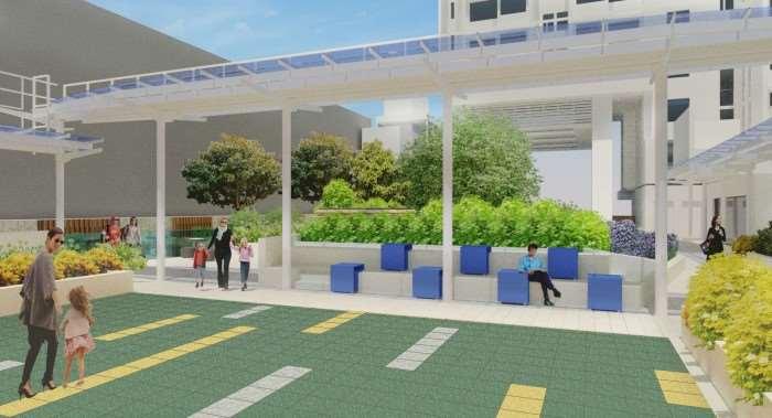 existing playground to minimize the disruption to public services - Covered walkway