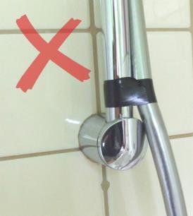 Figure 8: Acceptable shower hose restraints Hose length