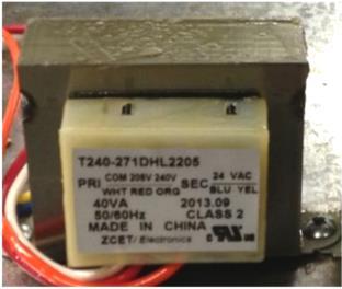 Description of Electrical Controls Control Transformer: The control transformer is rated at 24 vac, 40 va (1.6 amps @ 24vac).