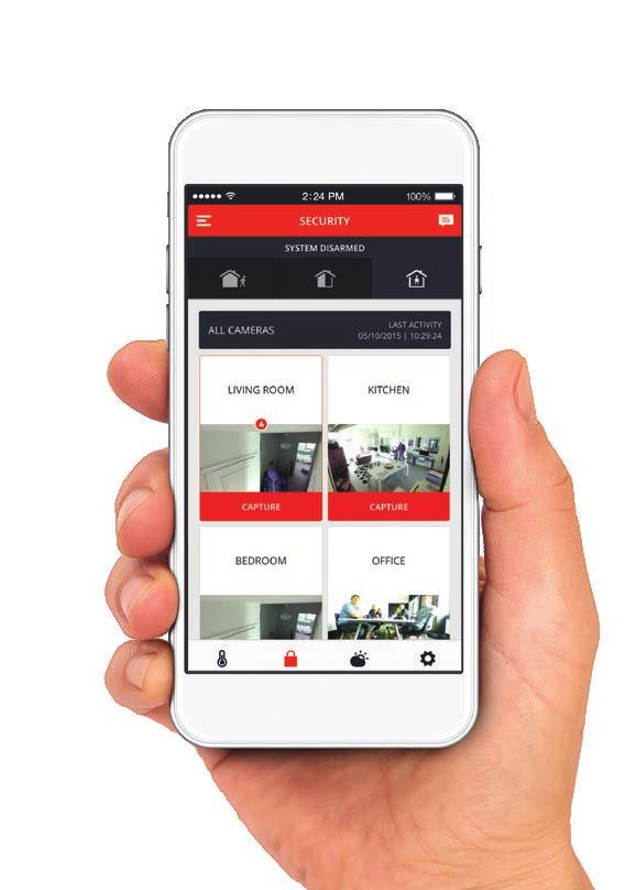 These systems can then be controlled using contactless tags, wireless remote control key fobs or by using the Total Connect Comfort app.
