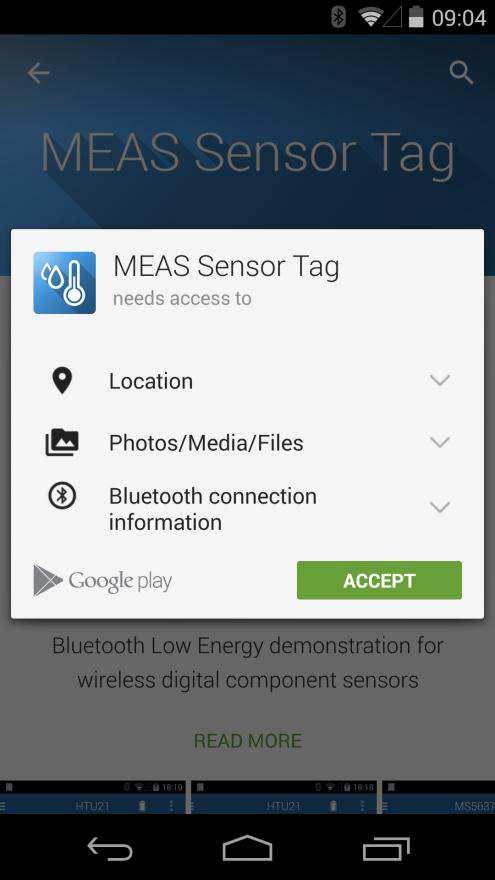 application requires access to Bluetooth wireless technology and also storage and network communication for data logging