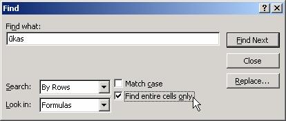 12.B.4. PAIEŠKA IR PAKEITIMAS Duomenų paieška Excelyje turi mažiau funkcijų nei Worde, o iškviečiama taip pat nuspaudus Ctrl-F arba pasirinkus Edit Find (Rasti, 133 pav.).