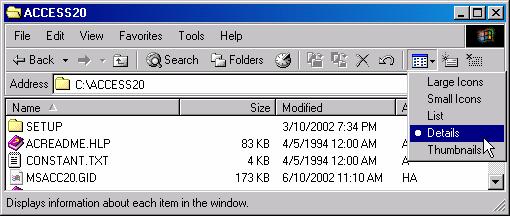 20 pav. Programos Windows Explorer peržiūros režimas Details Pagrindinis programos Explorer panaudojimas naršyti kompiuterio diskuose esančiuose kataloguose ir rinkmenose.
