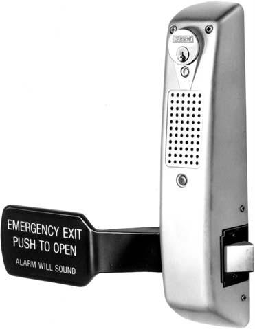 5100 Series Alarmed Exit Lock 5100 Series Features of the 5100 Alarmed Exit Lock Materials Paddle, cover and chassis are nonferrous alloys For Doors 1-3/4" thick standard with a 4-1/2" minimum stile