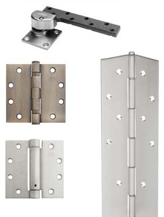 Hinges, Continuous Hinges, Pivots 6.4.3.1 Labeled or listed. Steel hinges and pivots. Ball Bearing hinges.