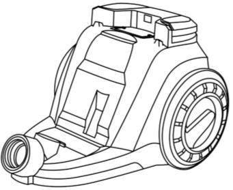VACUUM CLEANER ASSEMBLY Ensure the unit is unplugged before assembling. 1. Place the dust container onto the unit, base first, then tilt forward to engage the top. 2.