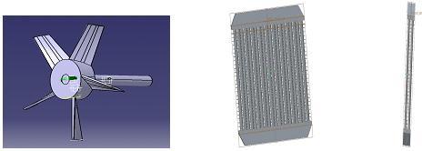 Study, Analysis and Design of Automobile Radiator (Heat Exchanger) 141 Proposed with Cad Drawings and Geometrical Model of the Fan PROPOSED HEAT EXCHANGER Figure 7: