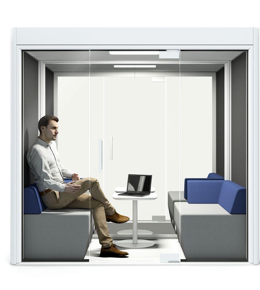 Spacio DLP Spacio Double Lounge Pod is a back-to-back two person informal privacy pod for finding some qiuet space away from the office noise for small informal chats.