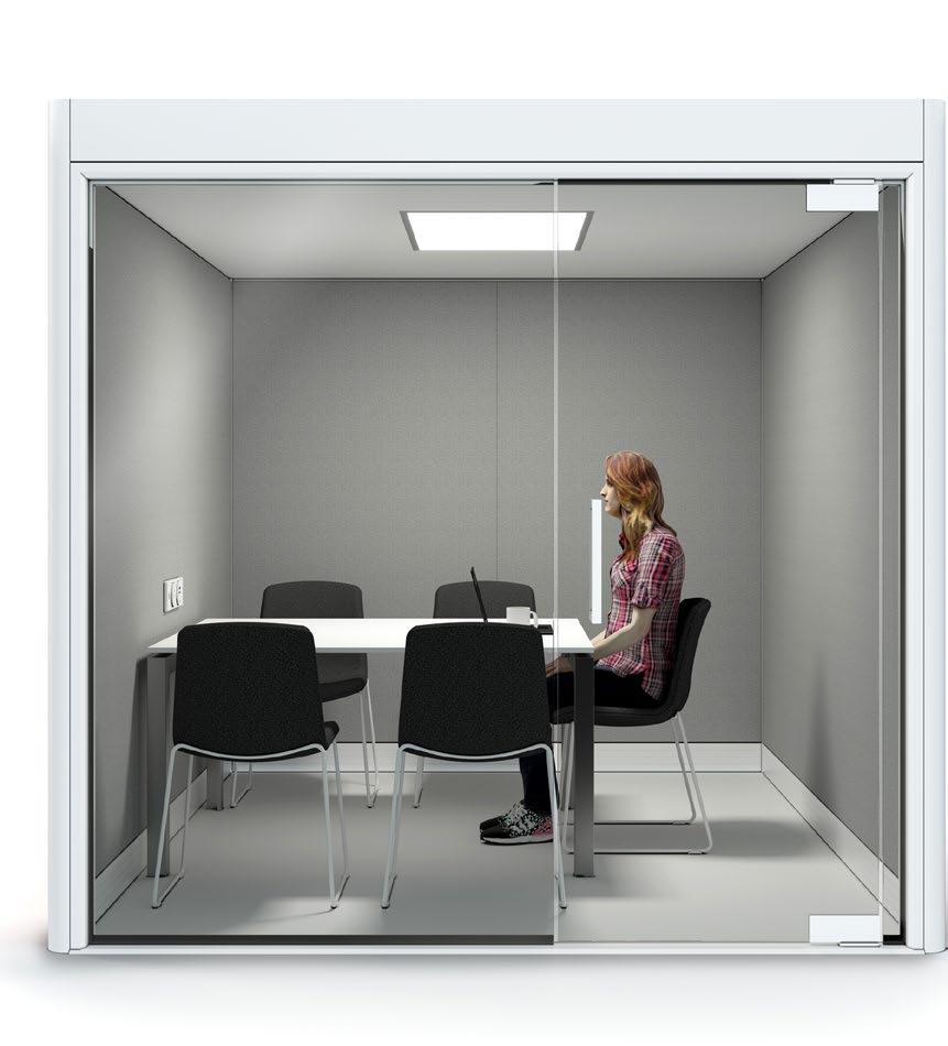 Spacio MP Spacio Office Meeting Pods exemplify the transition that is currently taking place in the workplace from traditional ways of working to environments that support and encourage flexibility,