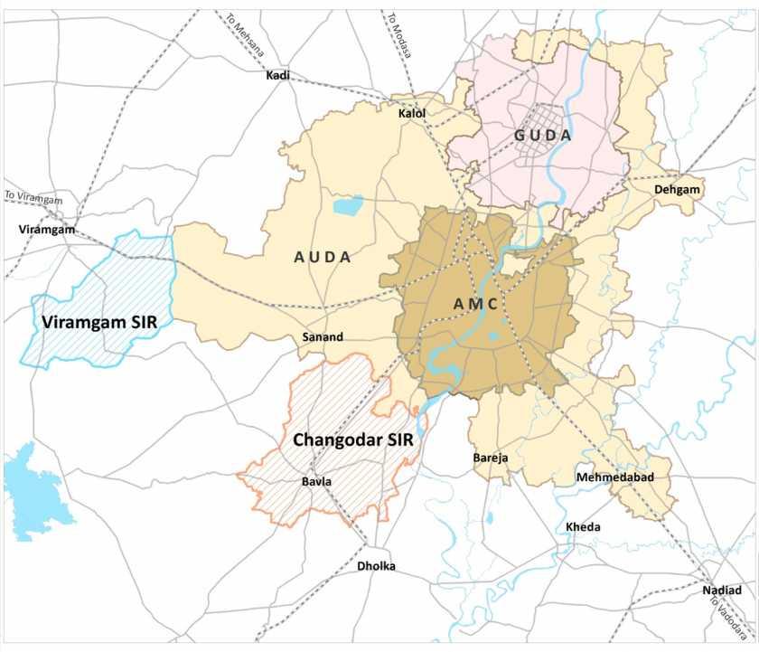 Administrative Boundaries in the AUDA Region Carved out from 4 Districts 9 Talukas and 169 villages Gandhinagar Twin City th Ahmedabad 7 Largest city in India 5 Growth centers /