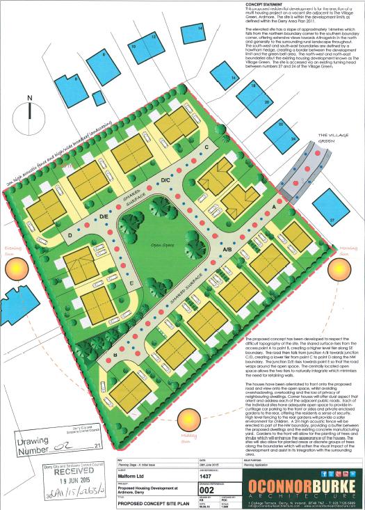 Proposed Block Plan b) There are no features of archaeological or built heritage in the area.