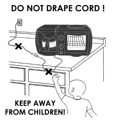 SHORT CORD INSTRUCTIONS 1. A short power-supply cord is provided to reduce risk resulting from becoming entangled in or tripping over a longer cord. 2.