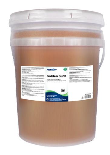 Golden Suds Manual Pot & Pan Detergent SKU 101100135-5 gal. Golden Suds is an economical manual pot and pan detergent designed for institutional use.