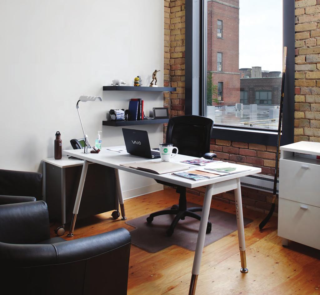 Prison cell office towers don t work for us. Our historic brick-andbeam building has a loft-type feel which is contemporary, modern and open. Our furniture reflects that.