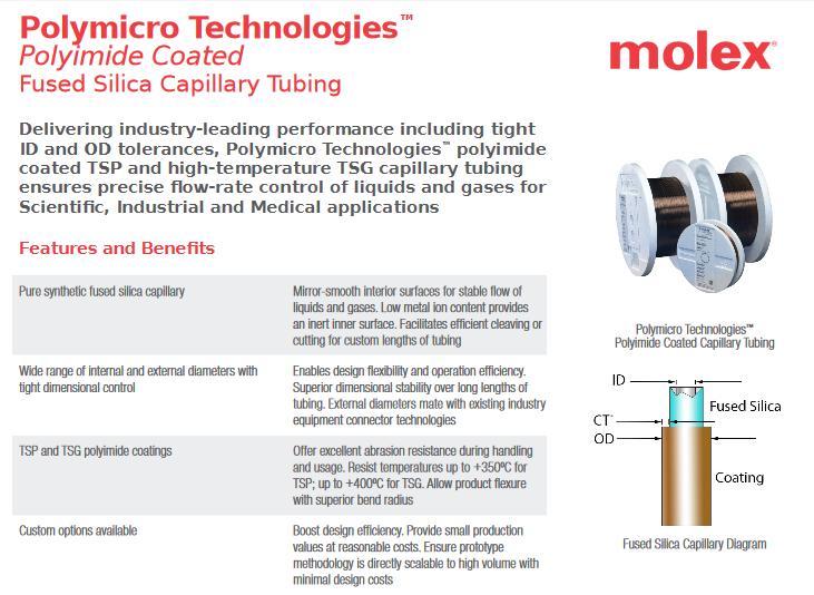 Fused Silica Capillary Tubing from https://www.molex.com/molex/products/family?