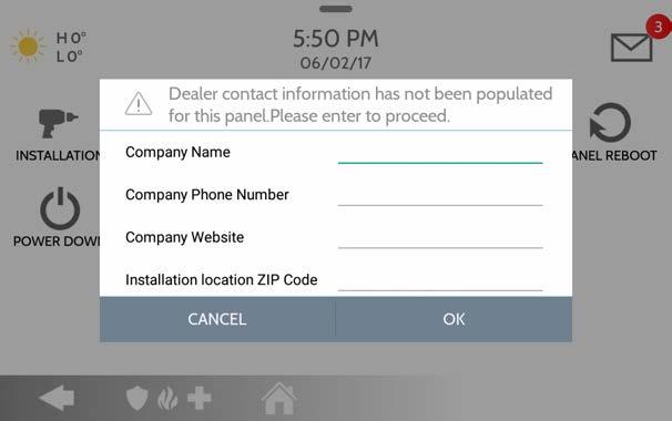 PROGRAMMING INSTALLATION FIND IT If Dealer Contact info is not previously filled out or pushed from Alarm.
