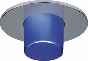 with Frost Glass 3010SN Satin Nickel with Satin Nickel Baffle 3014FBWH White Trim with Blue Glass