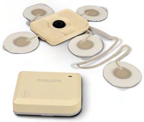 4 Cableless Monitoring CL Fetal & Maternal Electrode Patch The single-use disposable adhesive electrode patch holds the CL F&M Pod at the intended application site on the abdomen of the patient.