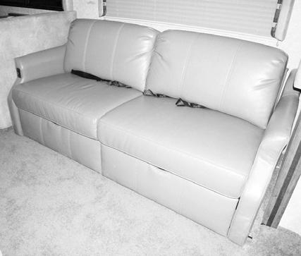 SECTION 9 FURNITURE AND SOFTGOODS REST EASY MULTI-POSITION LOUNGE If Equipped (Typical View Your coach may differ in appearance) Press the Rest Easy Power switch toward the outboard side of the