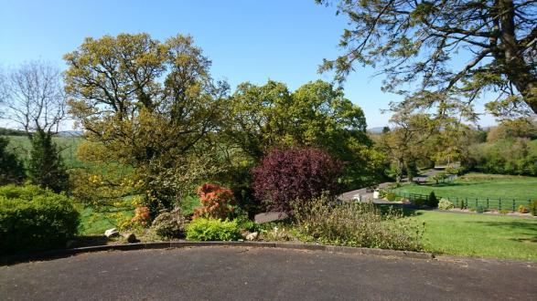 Well maintained gardens to front and sides with mature trees to roadside boundary and large
