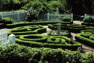 Here is a traditional historic garden with bold patterns