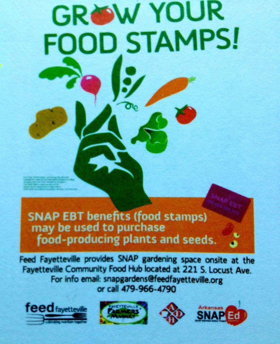 SNAP EBT Benefits at Northwest Arkansas Farmers Markets -Supplemental Nutritional Assistance Program evolved out of the Food Stamp program and is focused on providing fresh, healthy options to those