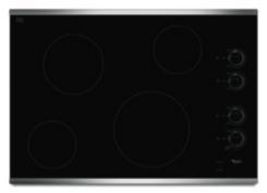 ELECTRIC COOKTOPS 30" Cooktop W5CE3024X CompleteClean system Dishwasher-safe knobs Glass cooktop QuickSelect system 6" 7" 9" 6" Hot surface indicator light Infinite heat controls On indicator light