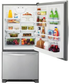 system Accu-Chill temperature management system Adaptive defrost FreshFlow produce preserver Additional features Optional icemaker kit Reversible side-swing freezer door WRB119WFB White (W) Black (B)