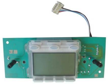 - 62 - Switch positions: Display board Location: Fixed by 2 screws to the cover of the unit The circuit includes the heating and domestic hot water temperature setting