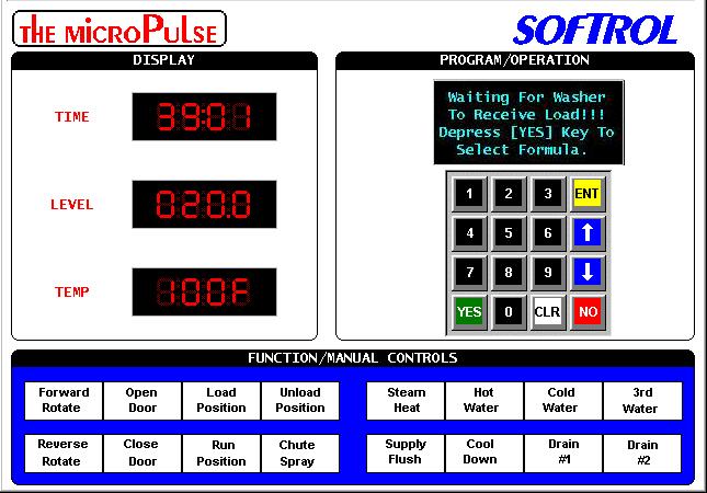 VFD Display LED Indicators Key Pad Manual Push Buttons and Indicator Lights The Front Panel Display (FPD) on the MicroPulse control has a 4 line by 20- character vacuum florescent display (VFD), 3