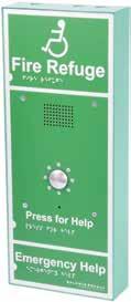 A large button with which is surrounded by high intensity LEDs. Calls are reset either at the control panel or via the remote.  IP66 rated enclosure: Green, surface mount enclosure.
