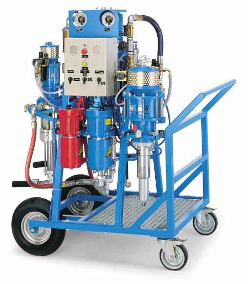 Proportioning unit with three material pumps WIWA fluid heater bleeding system pressure Individual Solutions Derived from Standardized Subassemblies: WIWA custom designs each DUOMIX High-Performance