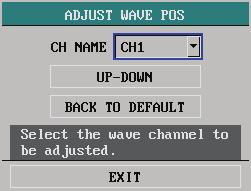 Figure 10-11 ADJUST WAVE POS Menu CONFIG >> You can use this option to access the ECG CONFIG menu. You may choose the FACTORY CONFIG or the USER CONFIG.