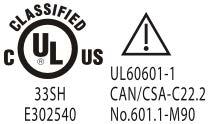 * For system products, this label may be attached to the main unit only. The machine has only one of the certification labels below.