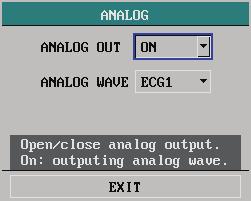 4.4.6 Analog Output Select ANALOG >> in SYSTEM SETUP menu. The following menu appears.