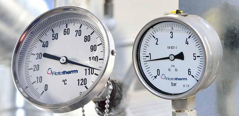 Temperature & Pressure Gauges Rototherm is proud of its pressure gauge heritage, it designed and built the first ever steam gauge back in 1847.