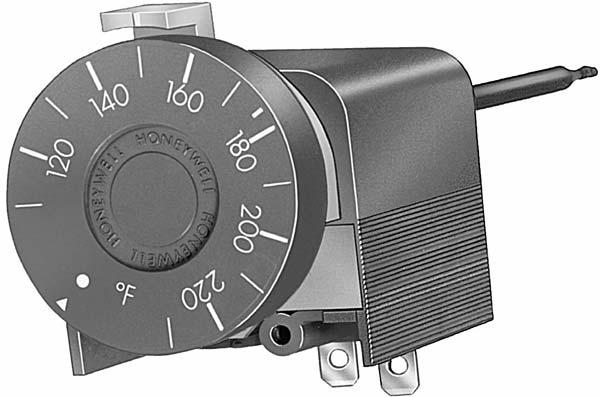 Diaphragm-operated switch breaks on temperature rise (spst and normally closed spdt contacts). Compact controller case for application flexibility. 3/6 in. diameter bulb for faster response.
