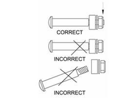 ALTERNATE INSTALLATION METHOD: STEP: 1 Disconnect the Link Connector Combination (No. 47) from the Connecting Rod (No. 55). STEP: 2 Insert Hinge Bolt L (No. 45) and Hinge Bolt R (No.