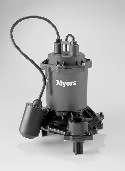 effluent and drain water pumps ME40 series The Myers ME40 series effluent pumps are one of the industry's most efficient models featuring a 4/10 HP motor.