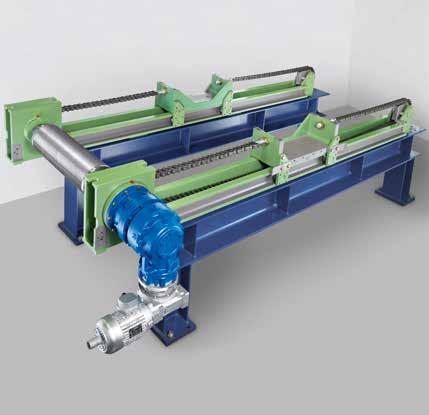 5 Robust, chain-driven system 6 Tensioning device suitable for all installation positions 6 In order to ensure that the roll is not crooked, the two chain drives on the operator side and drive side
