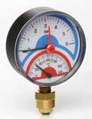 1/2 0-16 91255AD16 1 Art. 258 Thermomanometer with check valve. Radial connection, temperature range 0 120 C, pressure scale 0 4 bar or 0 6 bar. Pressure precision: CL 1,6.