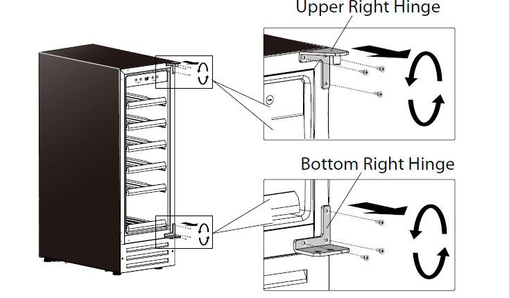 -Unscrew the Upper Right Hinge and Bottom Right