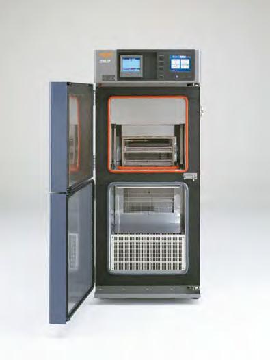 User-friendly A high performance compact package to meet severe test requirements. A temperature recovery time of less than 5 minutes is achieved in 2 zones ( 15 and 65 ) without auxiliary cooling.