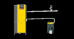 Compressed air supply system with separate components Compressed air supply system with AIRCENTER 1) Rotary screw compressor 2) Refrigeration dryer 3) Air