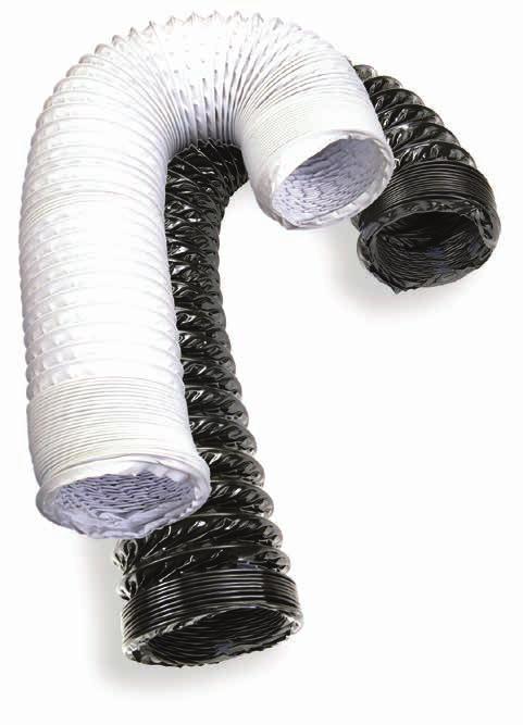 DUCTING HOSE AV is a lightweight vinyl duct supported by a steel wire for use in venting bilge fumes. It is also suitable for bathroom fan and general purpose air exhaust.