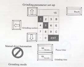 2. Automatic mode: set up grinding time and stopping time.